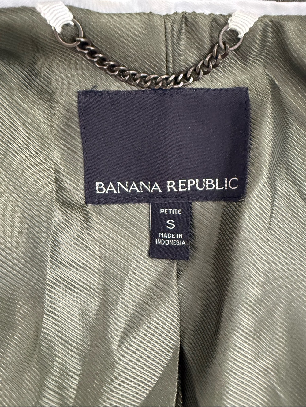 Banana Republic Petite Small Olive Green Double-Breasted Military Peacoat Jacket - Picture 9 of 10
